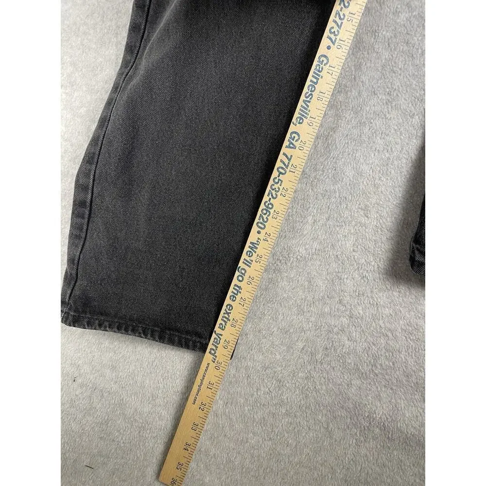 Levis 505 Jeans Adult 36x32 Black Denim Regular Fit Straight Leg Distressed